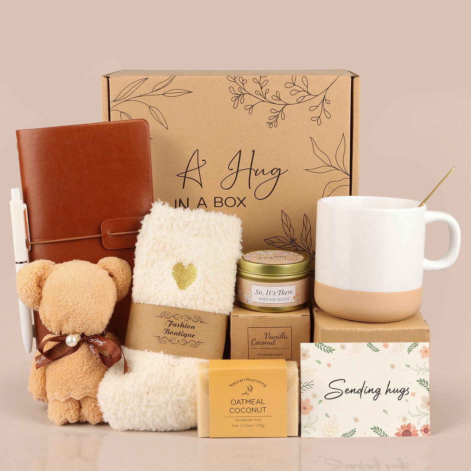 Elegant Birthday Gifts for Women, Black Bow Unique Birthday Relaxing Gifts Box with Scented Candles, Greeting Card & Home-Spa Relaxation, Birthdays Presents for Her, Best Friend, Sister, Wife