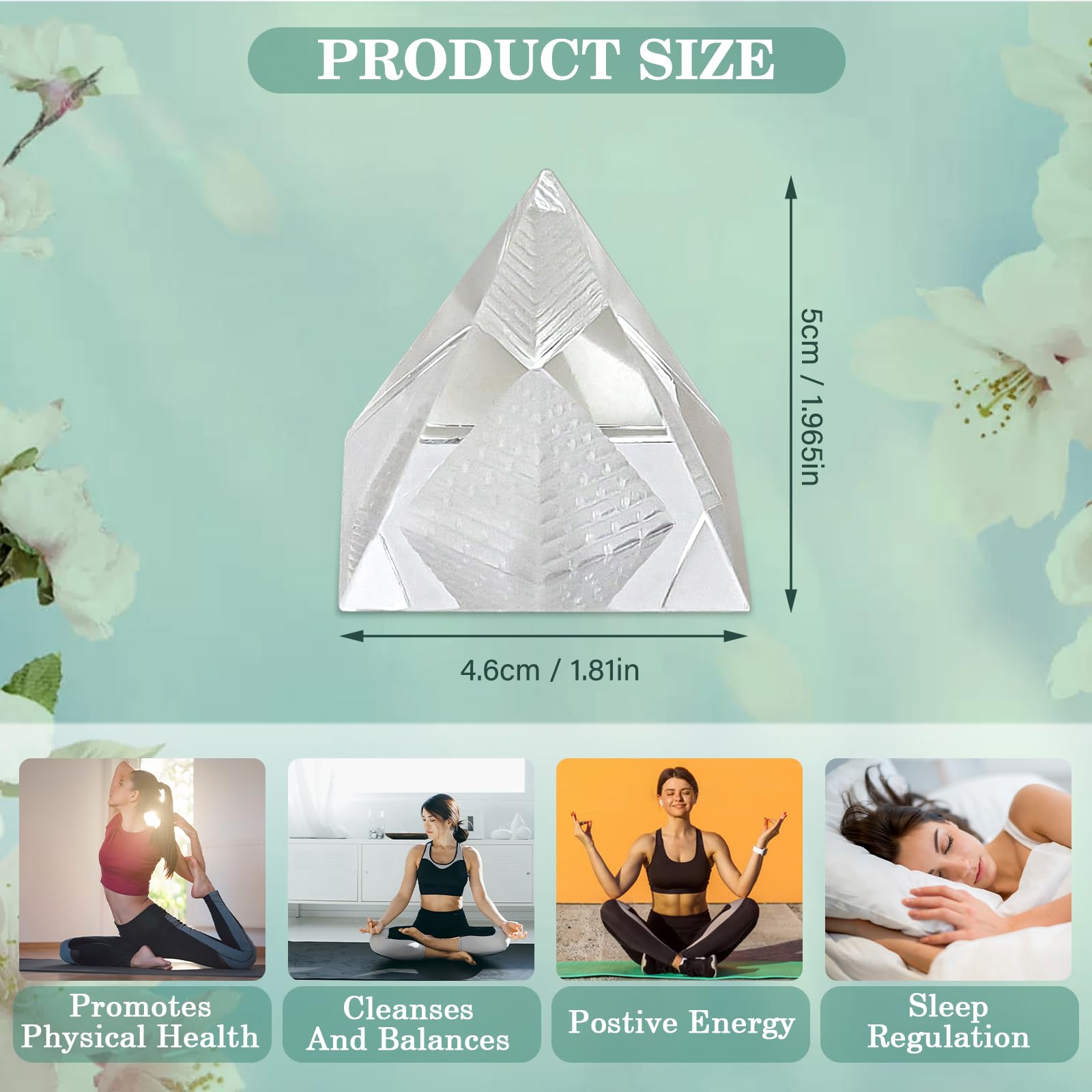 Crystals and Healing Stones, 9 Pcs Healing Crystals Set, 7 Chakra Crystal Stones Set Real Natural Selenite Pyramid Reiki Raw Rock Energy Protection Meditation with Wooden Box, Crystal Gifts for Women