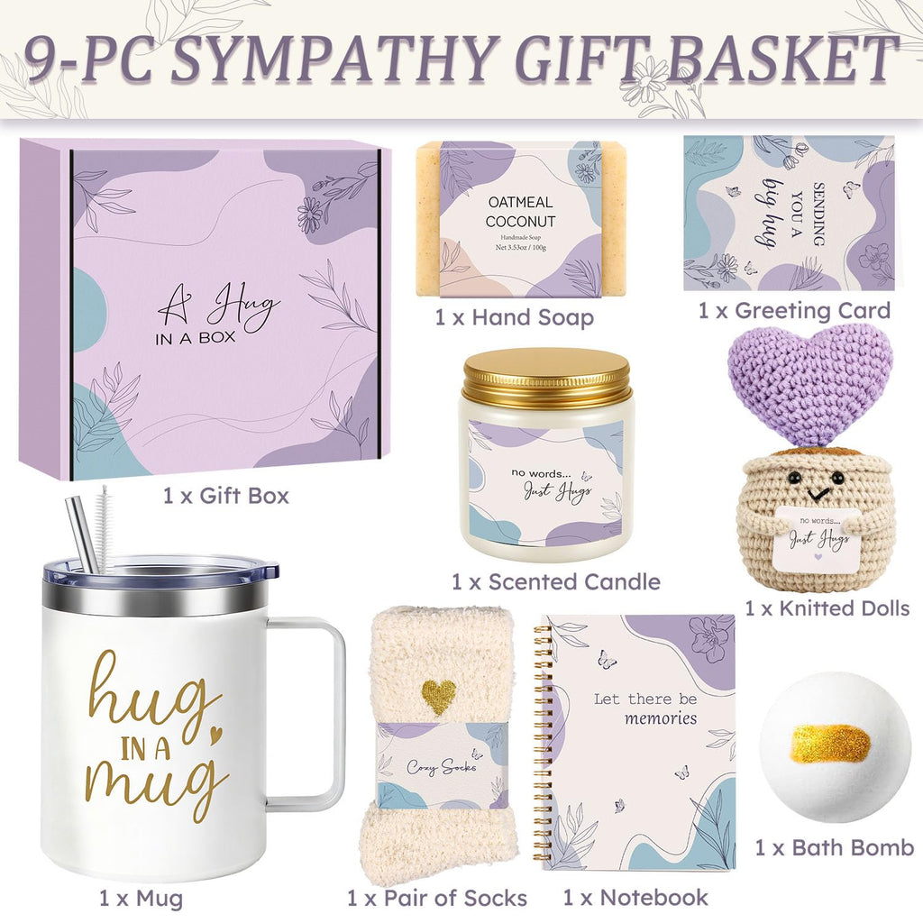 Elegant Birthday Gifts for Women, Black Bow Unique Birthday Relaxing Gifts Box with Scented Candles, Greeting Card & Home-Spa Relaxation, Birthdays Presents for Her, Best Friend, Sister, Wife