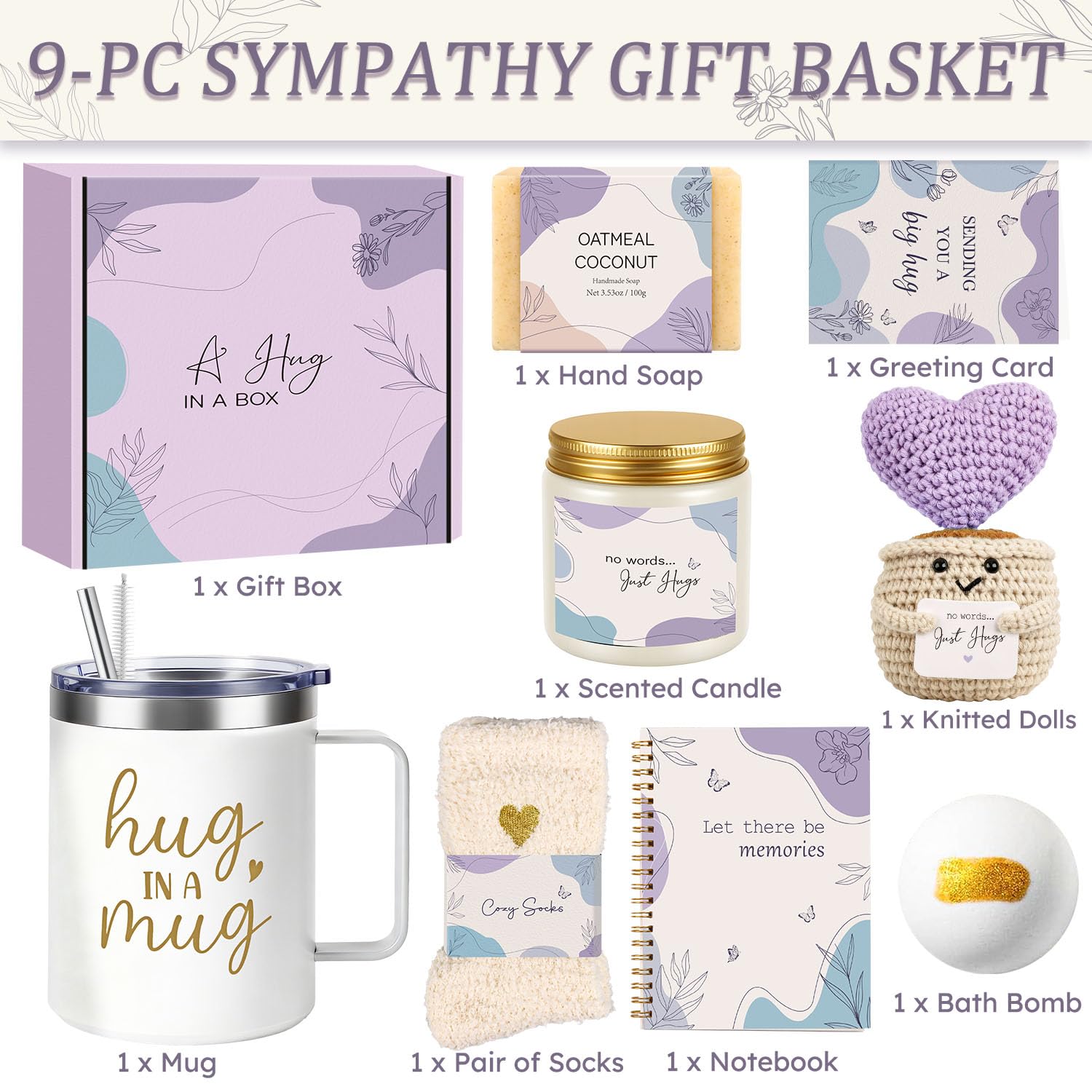 Elegant Birthday Gifts for Women, Black Bow Unique Birthday Relaxing Gifts Box with Scented Candles, Greeting Card & Home-Spa Relaxation, Birthdays Presents for Her, Best Friend, Sister, Wife