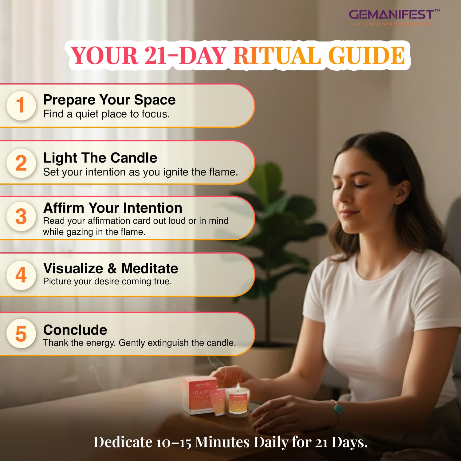 Money Manifestation Candle with Pyrite Bracelet for Wealth Prosperity and Success Pumpkin Spice Soy Candles for Office Home Scented Prosperity Crystal Candle Gifts for Men Women