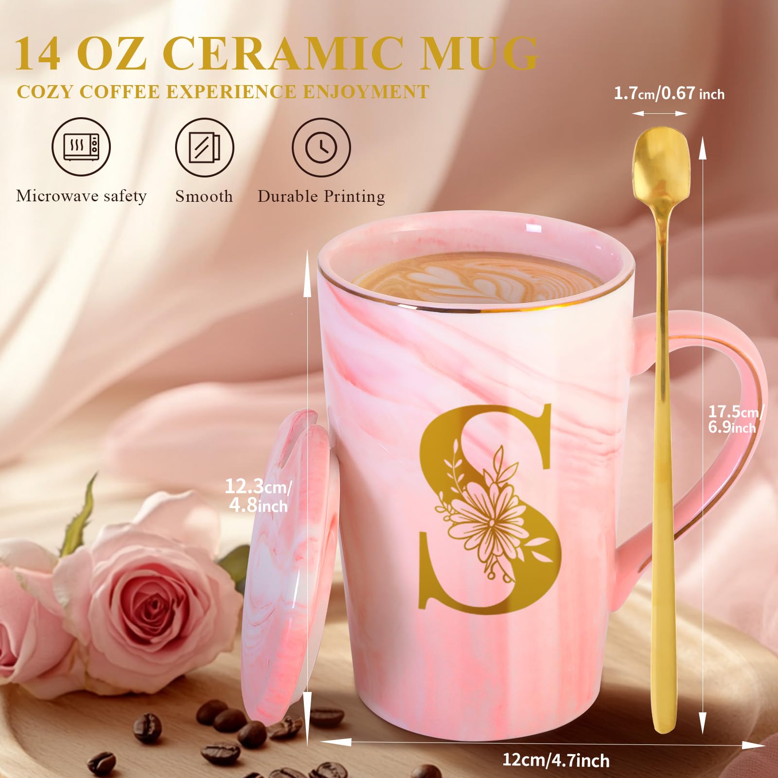 Personalized Ceramic Coffee Mug with Lid Cup Happy Birthday Gifts for Adult Men Women Who Have Everything Want Nothing Dad Mom Guys People Couples Parents Cool Funny Unique Present Special Christmas,G