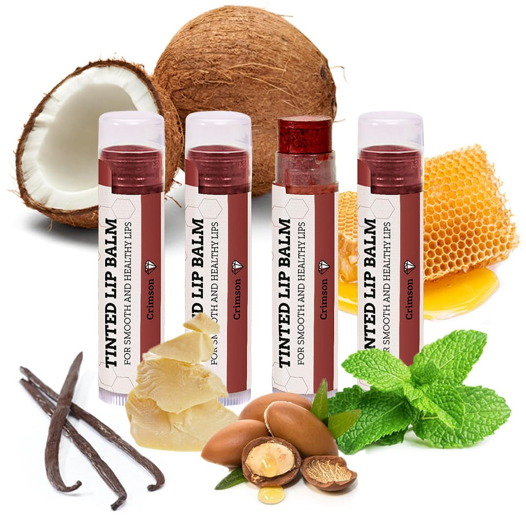 Earth's Daughter USDA Organic Lip Balm 6-Pack - Fruit Flavors, Beeswax, Coconut Oil, Vitamin E - Best Lip Repair Chapstick for Dry Cracked Lips - Moisturizing Lip Care