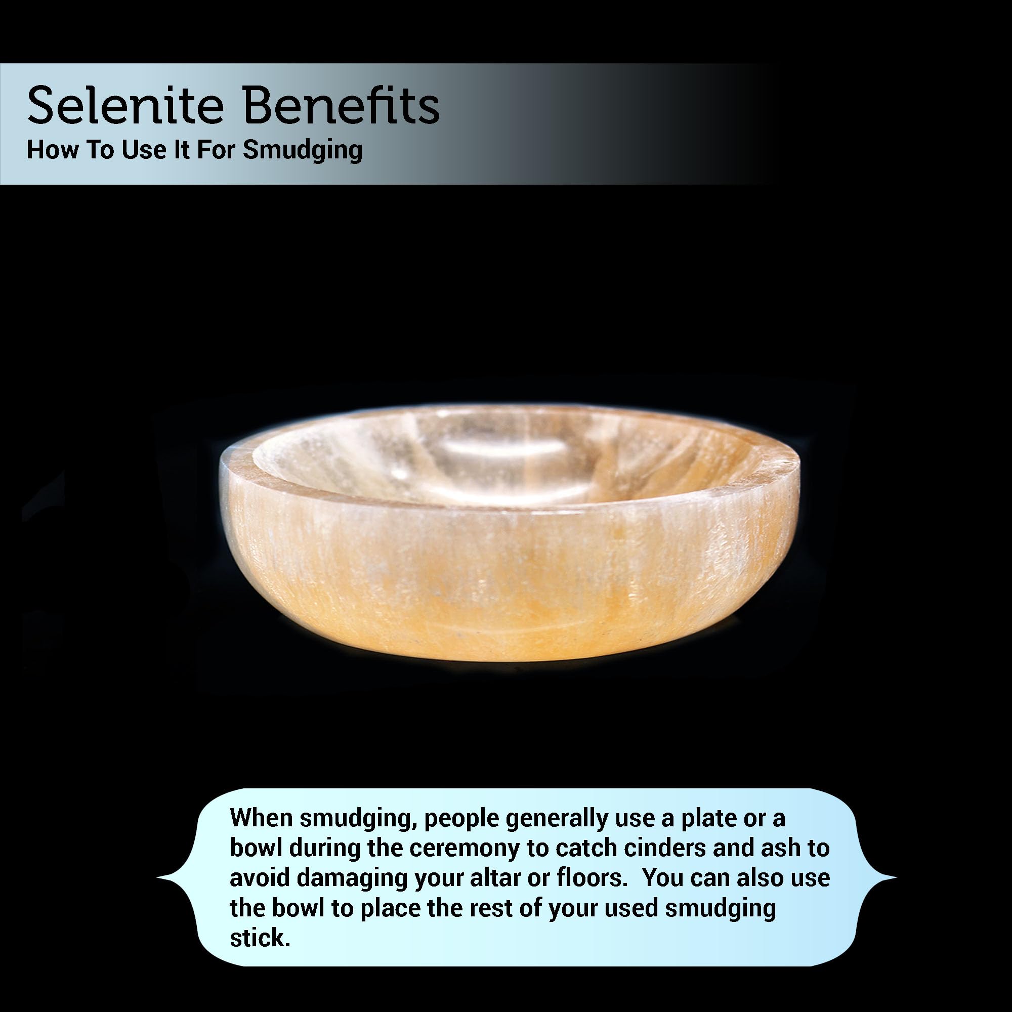 Soul Sticks Selenite Crystal Bowls for Smudging, Healing, Recharging Crystals | Pure Selenite Smudge Bowl & Crystal Charging Station Ethically Sourced in Morocco, Orange (4 Inch)