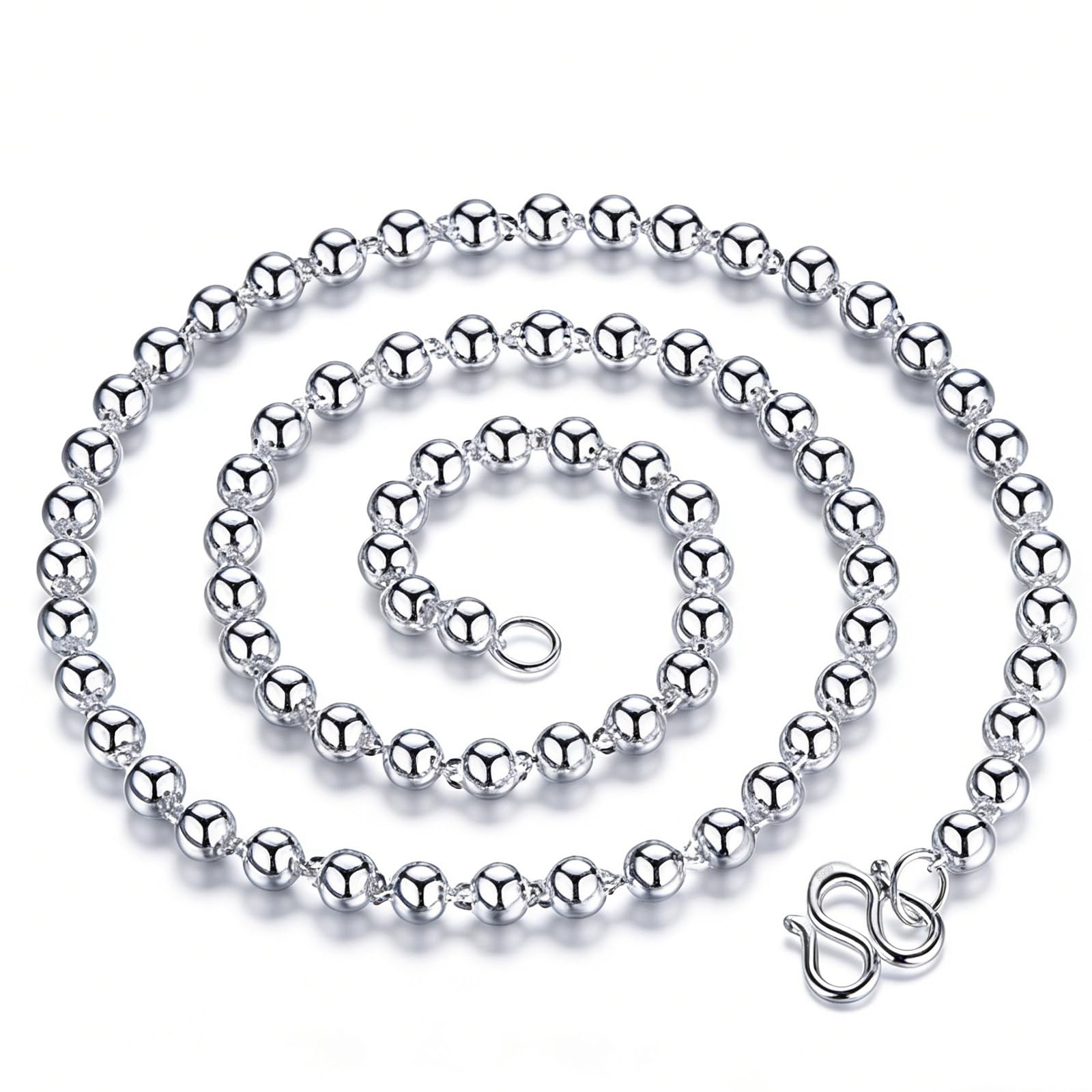 Italian Sterling Silver S925 Retro Chain Necklace for Men, Vintage Style Jewelry Gift