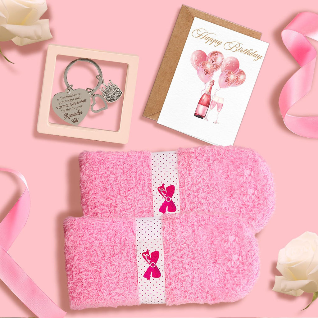 Elegant Birthday Gifts for Women, Black Bow Unique Birthday Relaxing Gifts Box with Scented Candles, Greeting Card & Home-Spa Relaxation, Birthdays Presents for Her, Best Friend, Sister, Wife