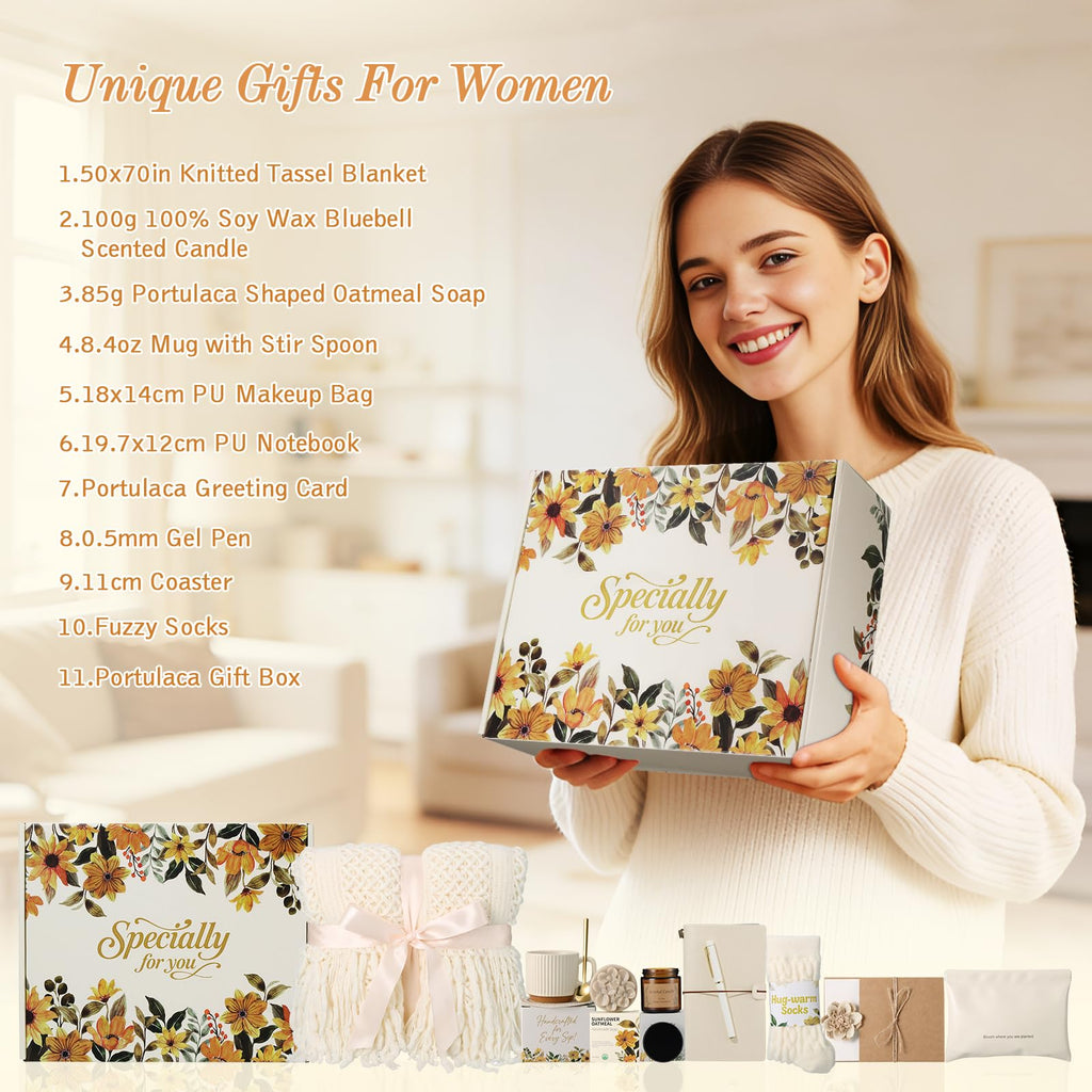 Self Care Gifts for Womens Birthday Gift Mothers Day Gift for Mom Wife Grandma Sister Friend - Get Well Soon Sympathy Gift Baskets for Women Care Package, Thinking of You Inspirational Gifts for Her