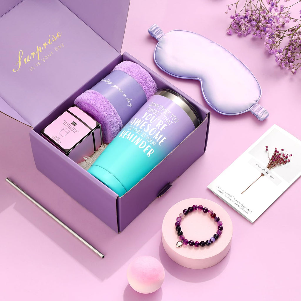 Birthday Gifts for Women, Mothers Day Gifts for Mom from Daughter, Unique Spa Gifts Basket Box for Women Best Friend Sister, Self Care Gifts for Women