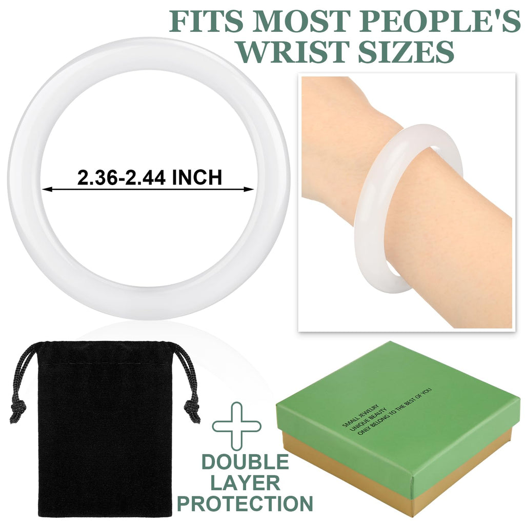 Landical 2.4'' Natural Jade Bracelet for Women Jade Bangle Bracelets with Box Good Luck Bangle Jewelry Gift for Mother