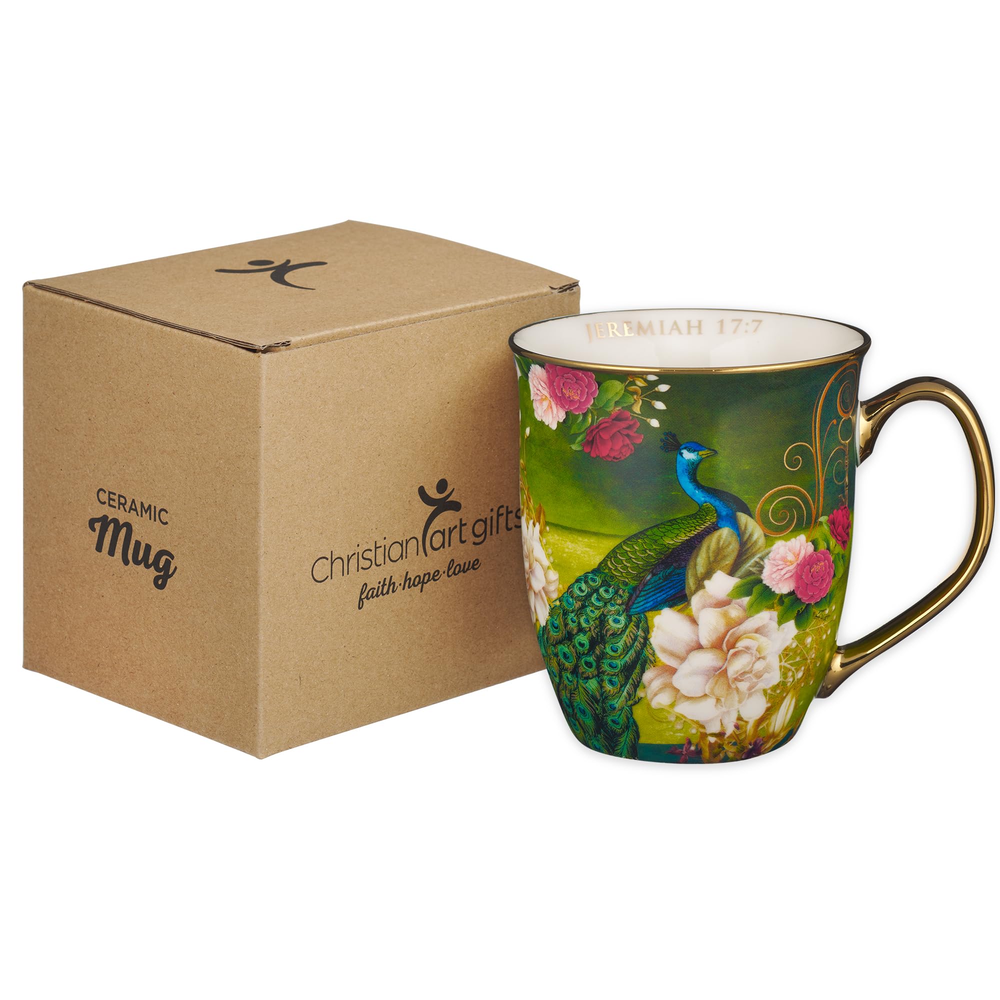 Christian Art Gifts Pink Butterfly Ceramic Coffee Mug with Gold Accents – 14 oz. Lead and Cadmium-free Inspirational Scripture Coffee and Tea Mug for Women with Bible Verse: Be Still – Psalm 46:10