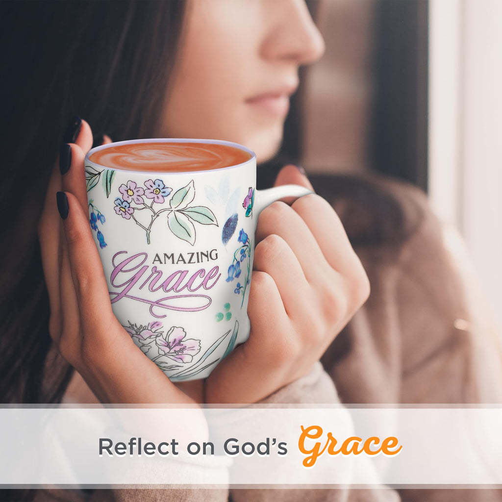 Christian Art Gifts Inspirational Ceramic Coffee & Tea Scripture Mug for Women: All Things are Possible Encouraging Bible Verse, Cute Microwave & Dishwasher Safe Drinkware, White & Pink Floral, 12 oz.