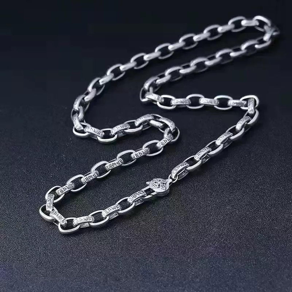 Italian Sterling Silver S925 Retro Chain Necklace for Men, Vintage Style Jewelry Gift