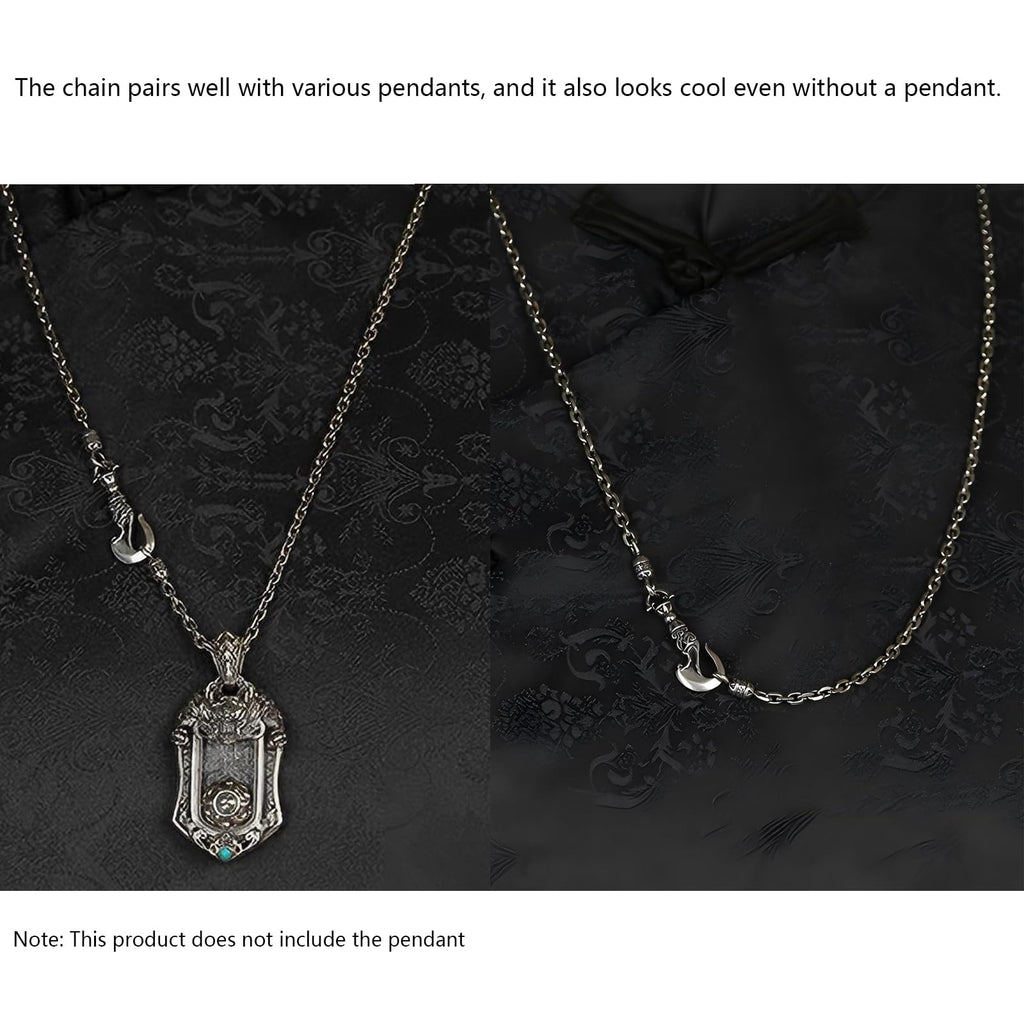 Italian Sterling Silver S925 Retro Chain Necklace for Men, Vintage Style Jewelry Gift