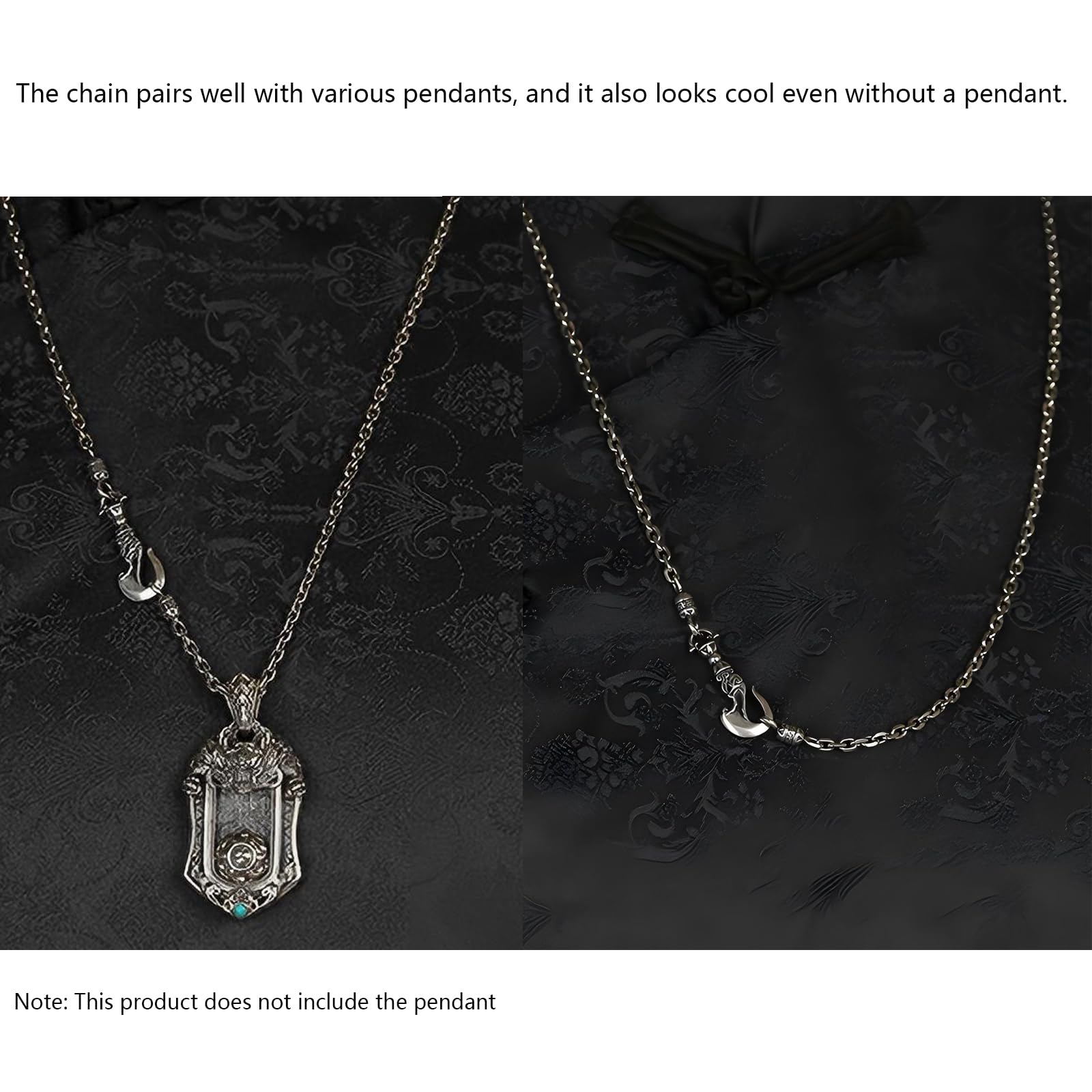 Italian Sterling Silver S925 Retro Chain Necklace for Men, Vintage Style Jewelry Gift