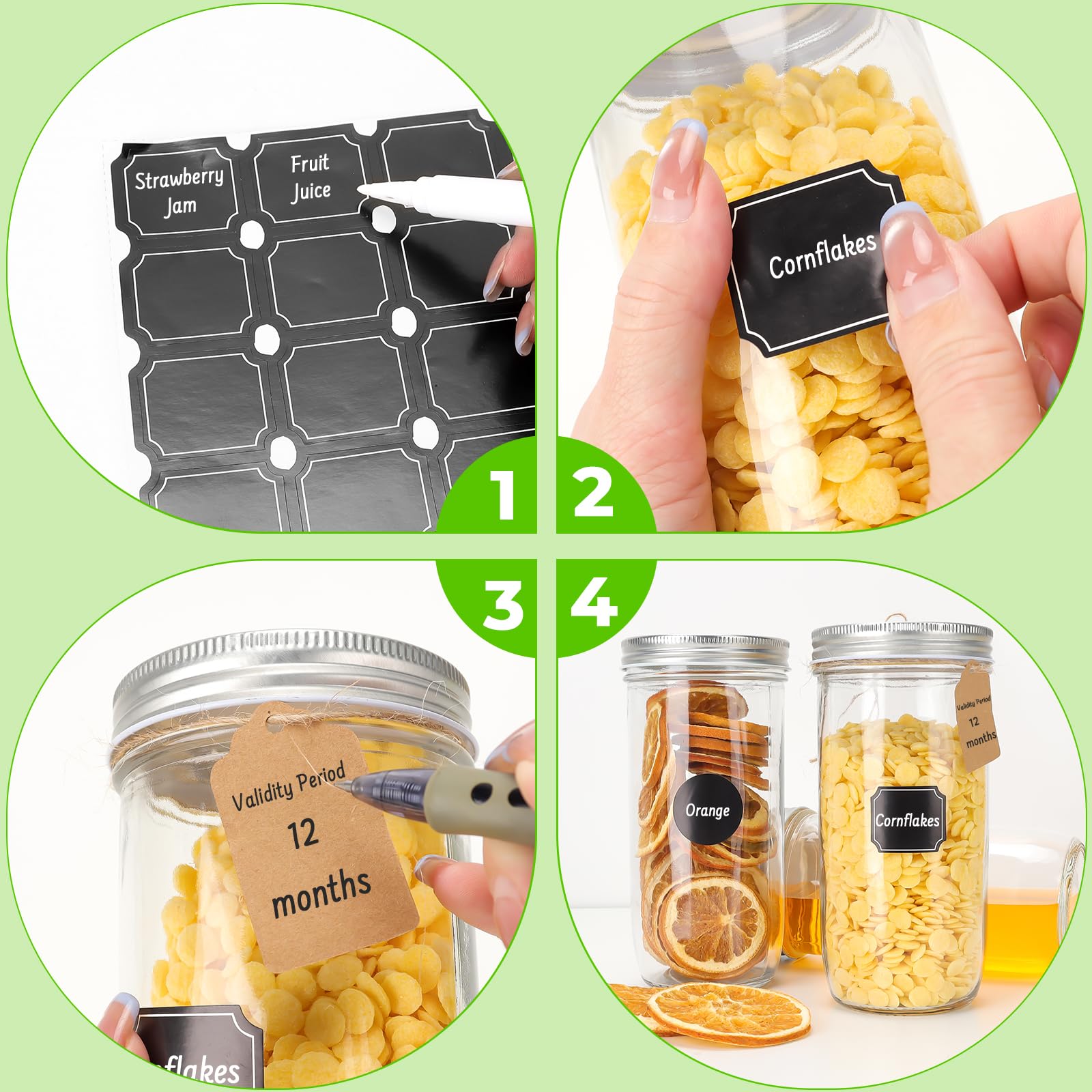 CycleMore 20 Pcs 12oz Glass Mason Jars With Silver Separable Lids, 350ml Round Canning Jars for Honey, Jam, Herb, Wedding Favor, Kitchen Storage Wide Mouth Bottles for Crafts, Meal Prep