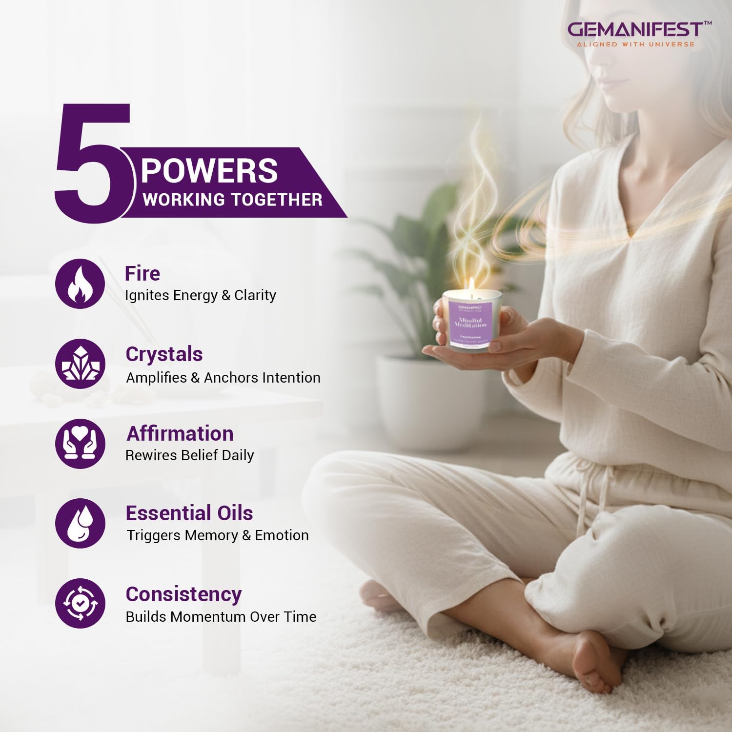 Money Manifestation Candle with Pyrite Bracelet for Wealth Prosperity and Success Pumpkin Spice Soy Candles for Office Home Scented Prosperity Crystal Candle Gifts for Men Women