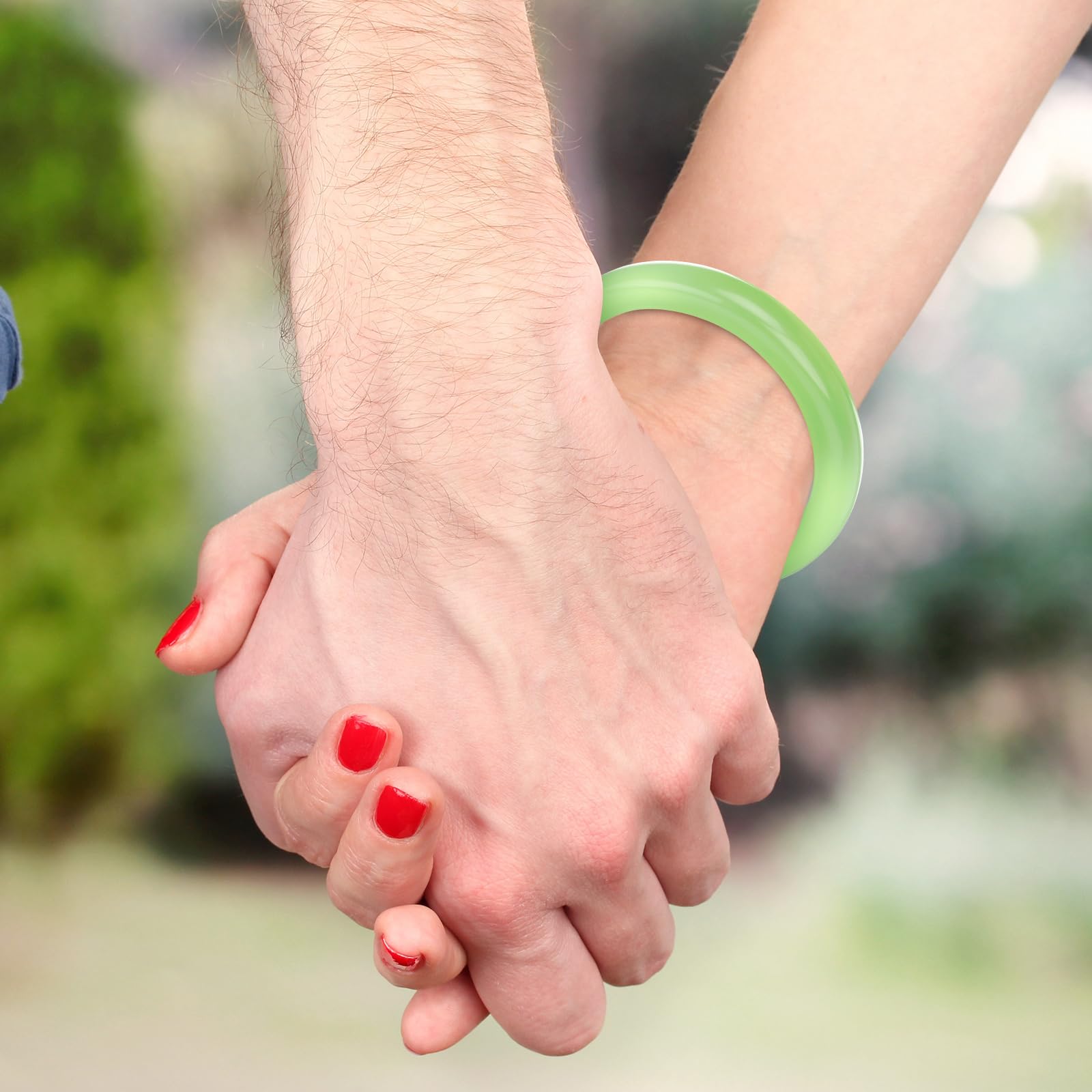 Landical 2.4'' Natural Jade Bracelet for Women Jade Bangle Bracelets with Box Good Luck Bangle Jewelry Gift for Mother