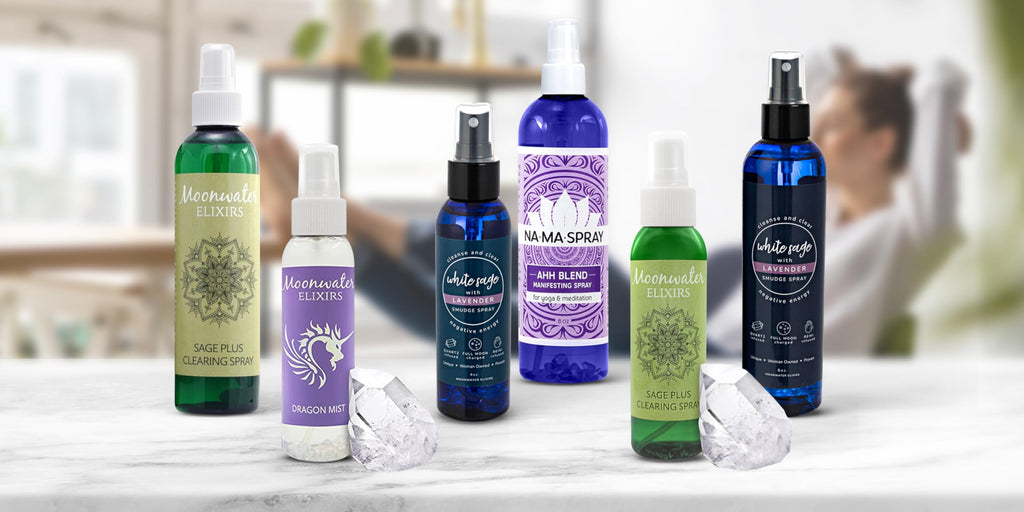 White Sage Smudge Spray for Spiritual Cleansing & Aura Protection, Sage Mist for Cleansing Negative Energy & Protection, Home & Meditation, Clear Quartz Reiki Energized Aromatherapy Room Spray - 4oz