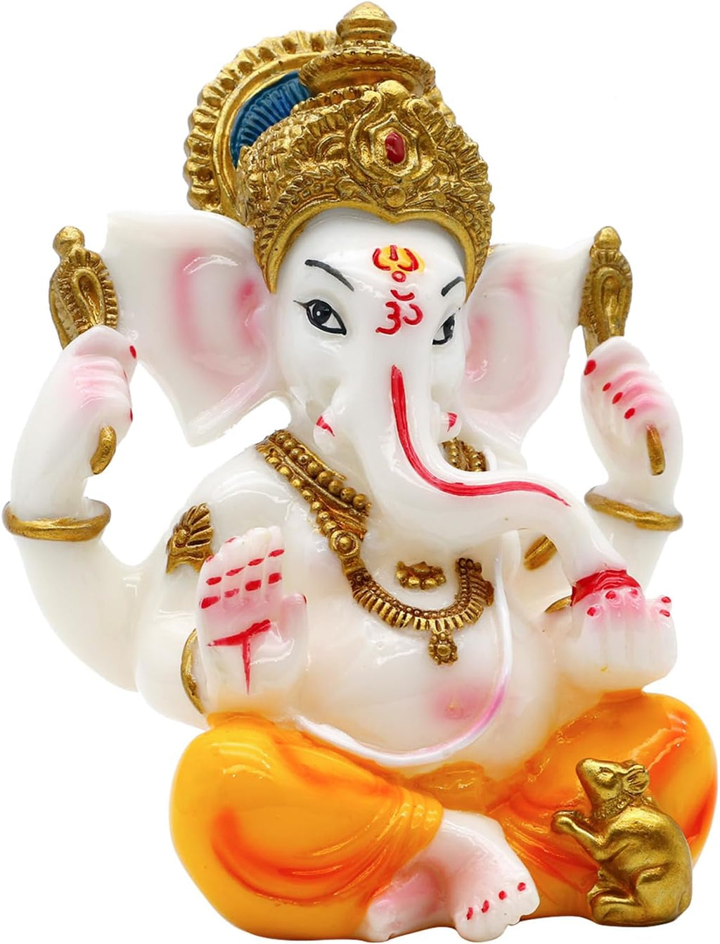 Indian God Lord Ganesha Statue -5.5" H Hindu Ganpati Idol Statues Ganesh Murti for Car Decor Temple Mandir Pooja Item Diwali Puja Gifts for Indian Decoration Spiritual Religious Gift for Housewarming