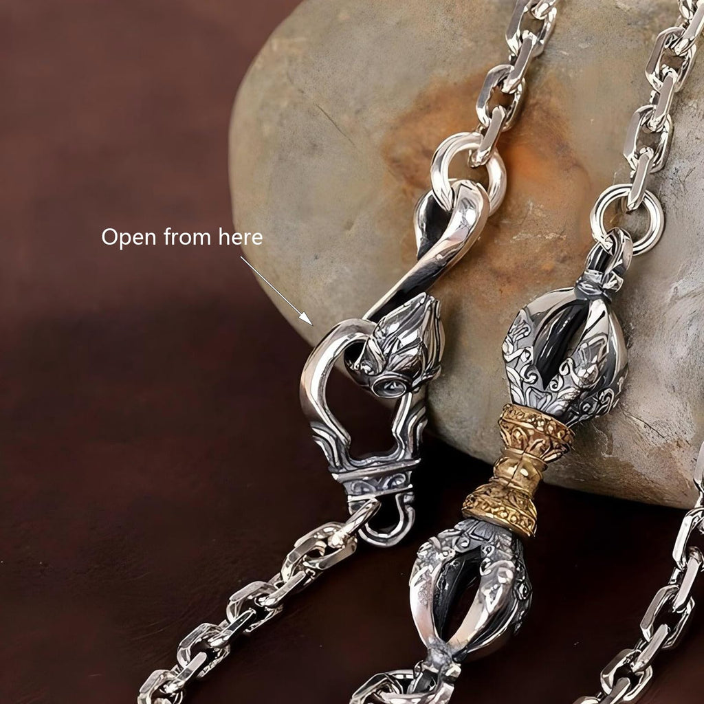 Italian Sterling Silver S925 Retro Chain Necklace for Men, Vintage Style Jewelry Gift