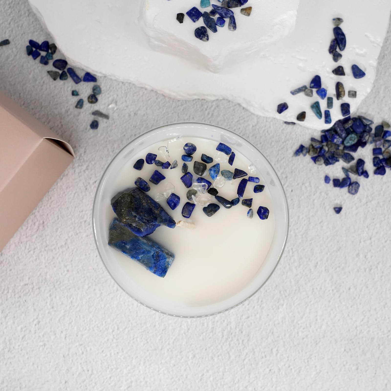 AVACONCEPT Crystal Infused Soy Wax Candle Gift Set Aromatherapy Scented Candles with Healing Crystals Natural Hand-Poured Luxury for Relaxation & Home Décor (Sunstone & Amethyst & Amazonite)