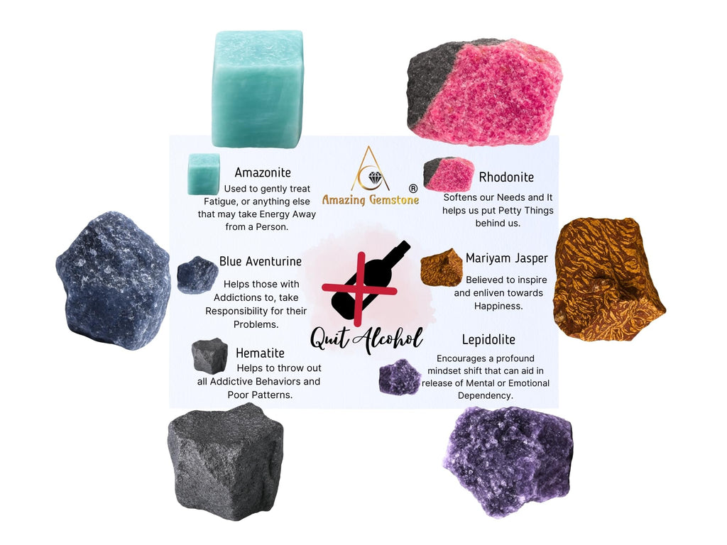 Amazing Gemstone Crystals for House Protection Manifestation, Set of 6 Amethyst, Scolecite, Shungite, Black Tourmaline, Selenite and Moss Agate Healing Crystals and Stones