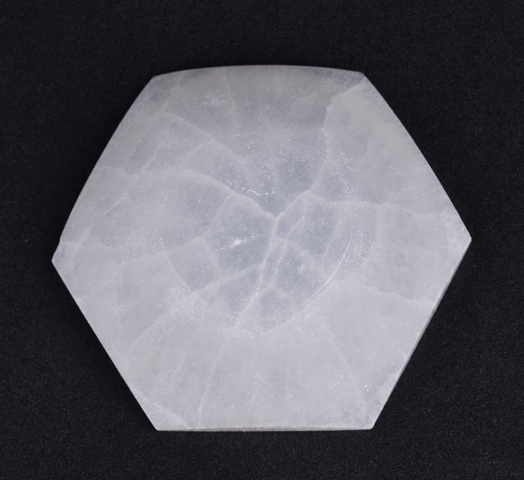 AMOYSTONE Natural Selenite Charging Bowl with Mandala Engraving 3.5-4'' Energy Cleansing Crystal Plate for Healing Meditation and Spiritual Home Decor