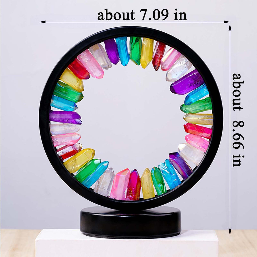 Runyangshi Amethyst Night Lamp 8.6" Natural Healing Crystal Bedside Lamp USB Port 3 Colours Dimming Mode Bedroom Lamp Suitable Night Light for Living Room Bedroom Office Home Decor Ideal Gift