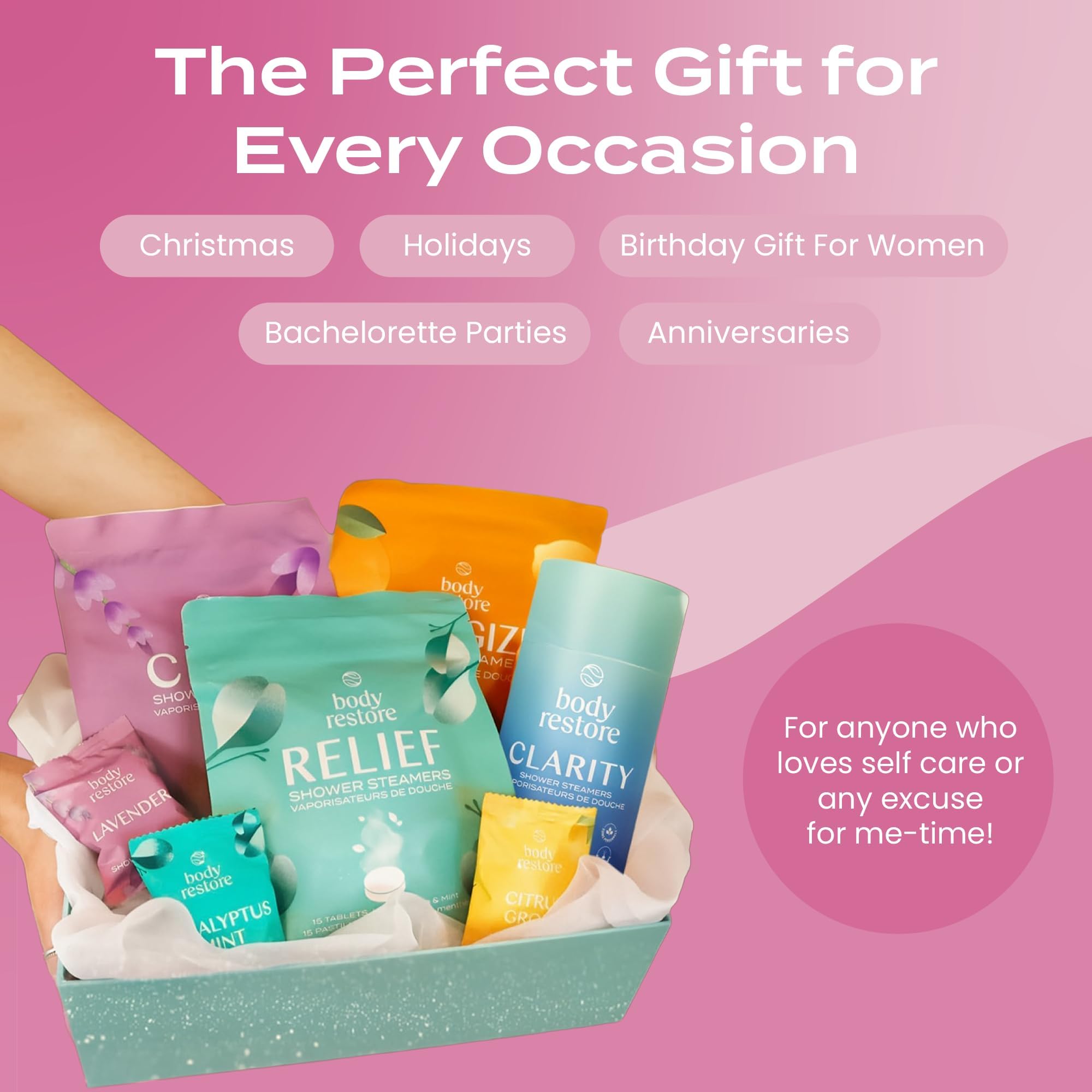 Body Restore Shower Steamers Aromatherapy 6 Pack – Mothers Day Gifts for Mom, Birthday Gifts for Women, Relaxation Stress Relief Self Care – Bloom