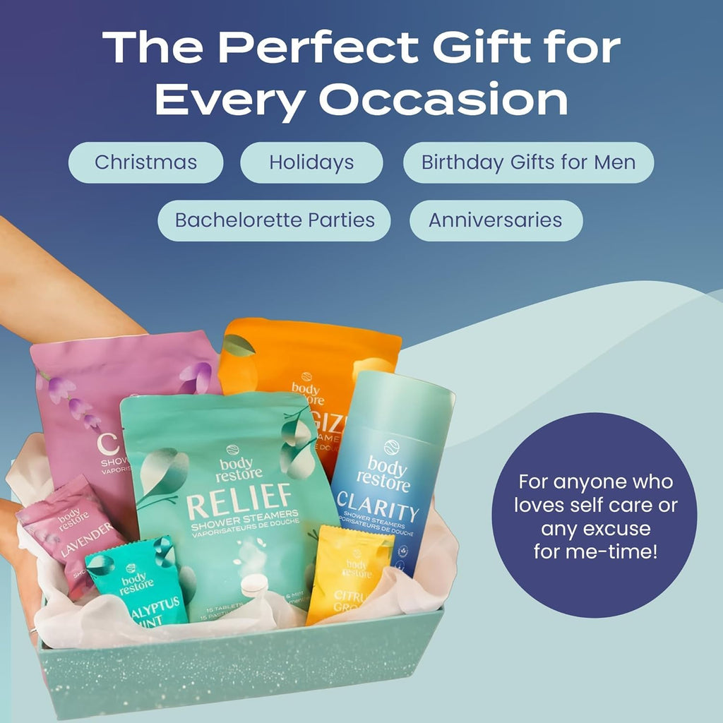 Body Restore Shower Steamers Aromatherapy 6 Pack – Mothers Day Gifts for Mom, Birthday Gifts for Women, Relaxation Stress Relief Self Care – Bloom