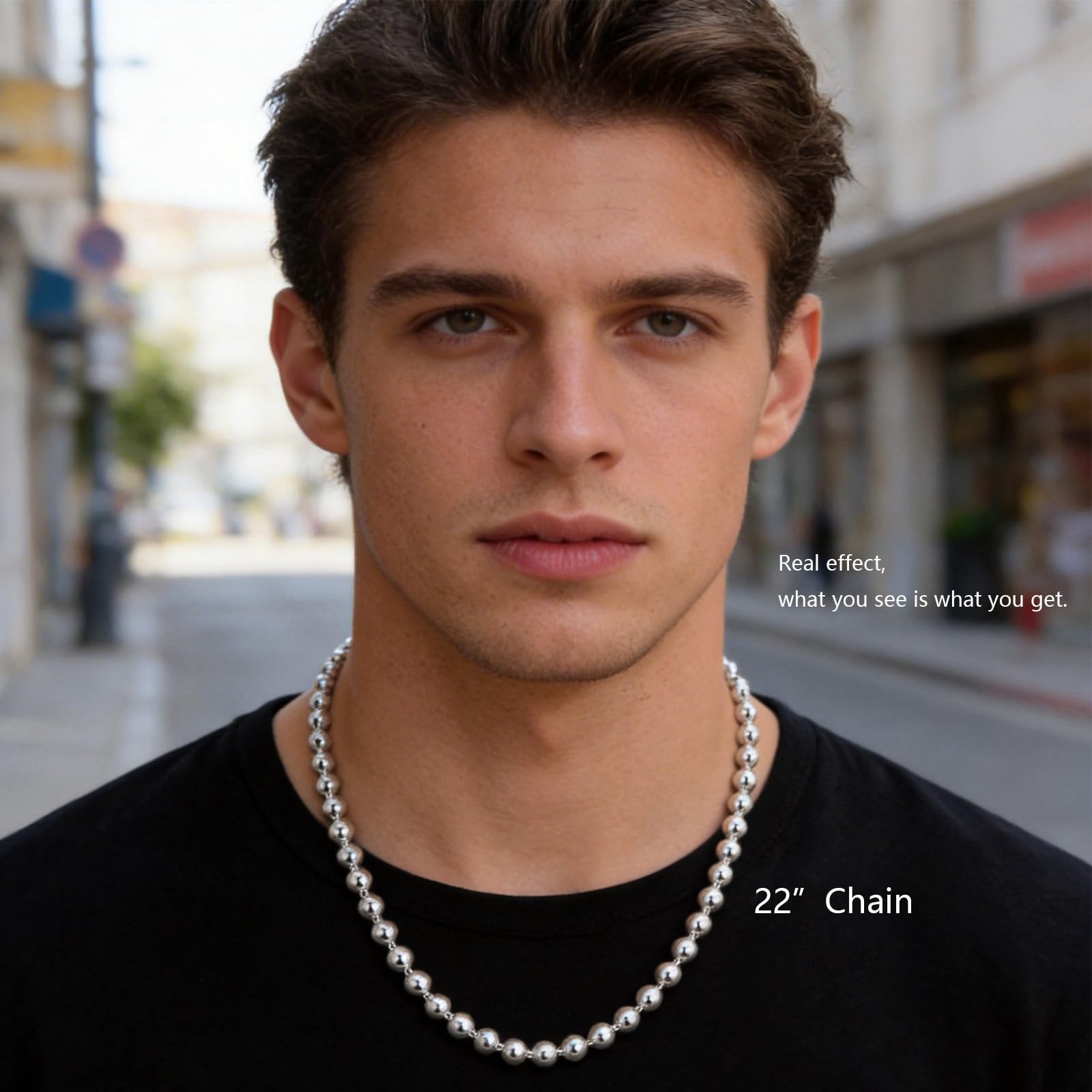 Italian Sterling Silver S925 Retro Chain Necklace for Men, Vintage Style Jewelry Gift