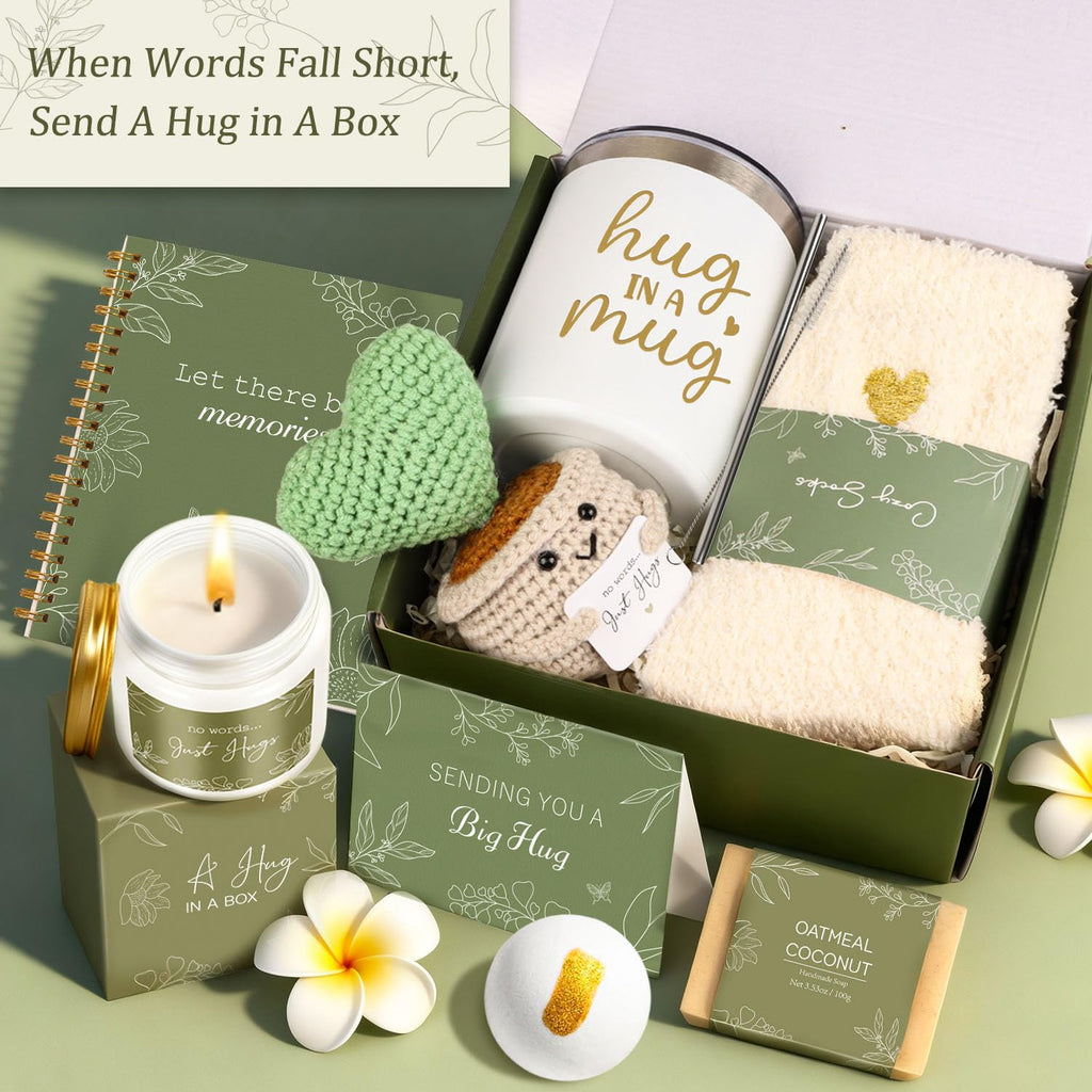 Elegant Birthday Gifts for Women, Black Bow Unique Birthday Relaxing Gifts Box with Scented Candles, Greeting Card & Home-Spa Relaxation, Birthdays Presents for Her, Best Friend, Sister, Wife