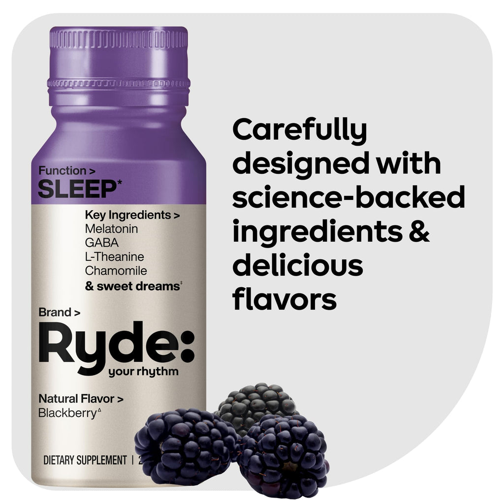 Ryde: Energize Shot | Tropical Flavor | Green Tea Caffeine, Taurine, Ginseng Extract & B Vitamins | 0 Calories, 0 Sugar | 2 FL OZ Shots | Boosts energy* (8 Pack)