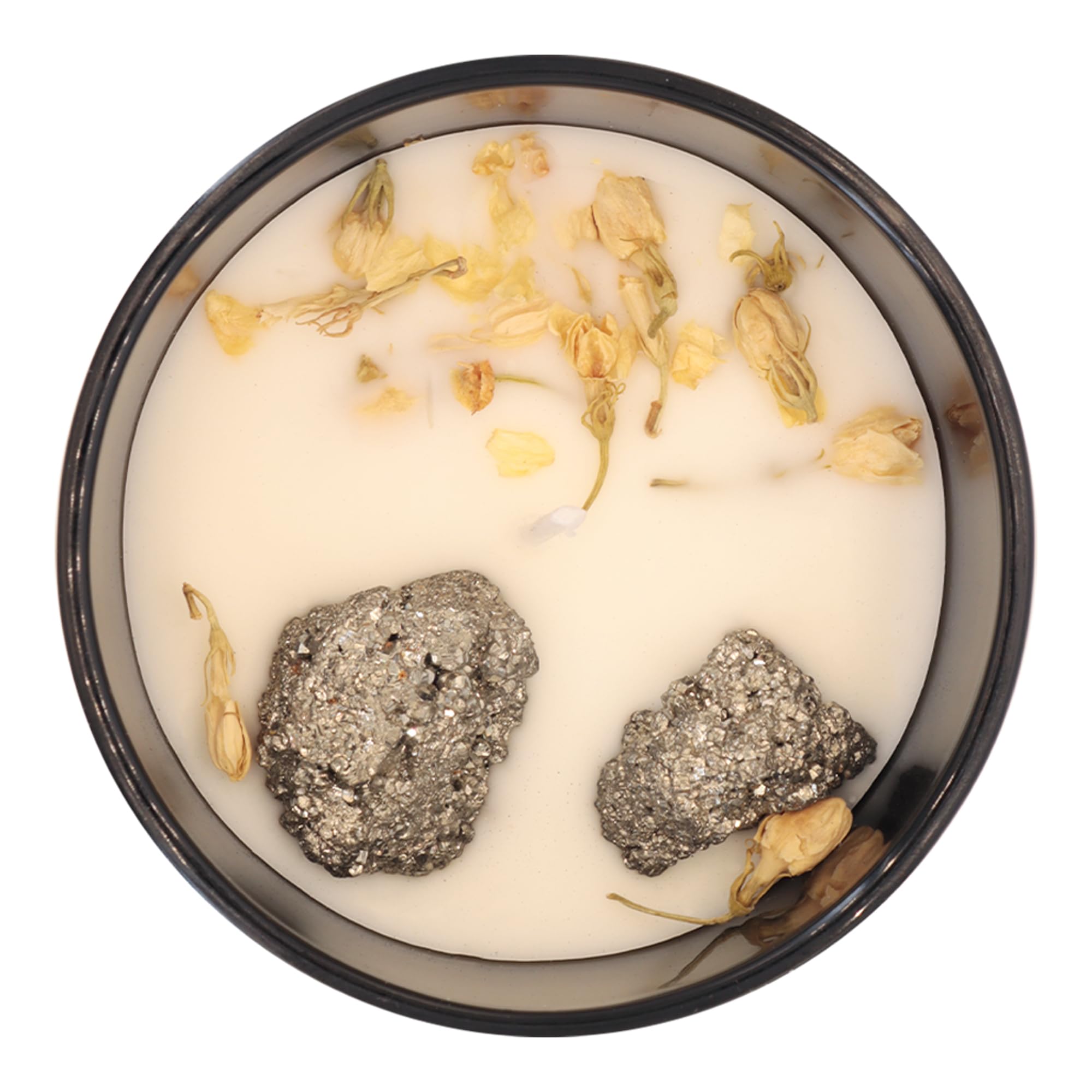 Aromatherapy Scented Candle for Women & Men - Infused with Rose Petals, Cannabis, & Amethyst Crystals - 100% Cotton Wick, 50 Hrs Burn Time & 10.5 Oz Hand-Poured Soy Candle for Relaxation & Mindfulness