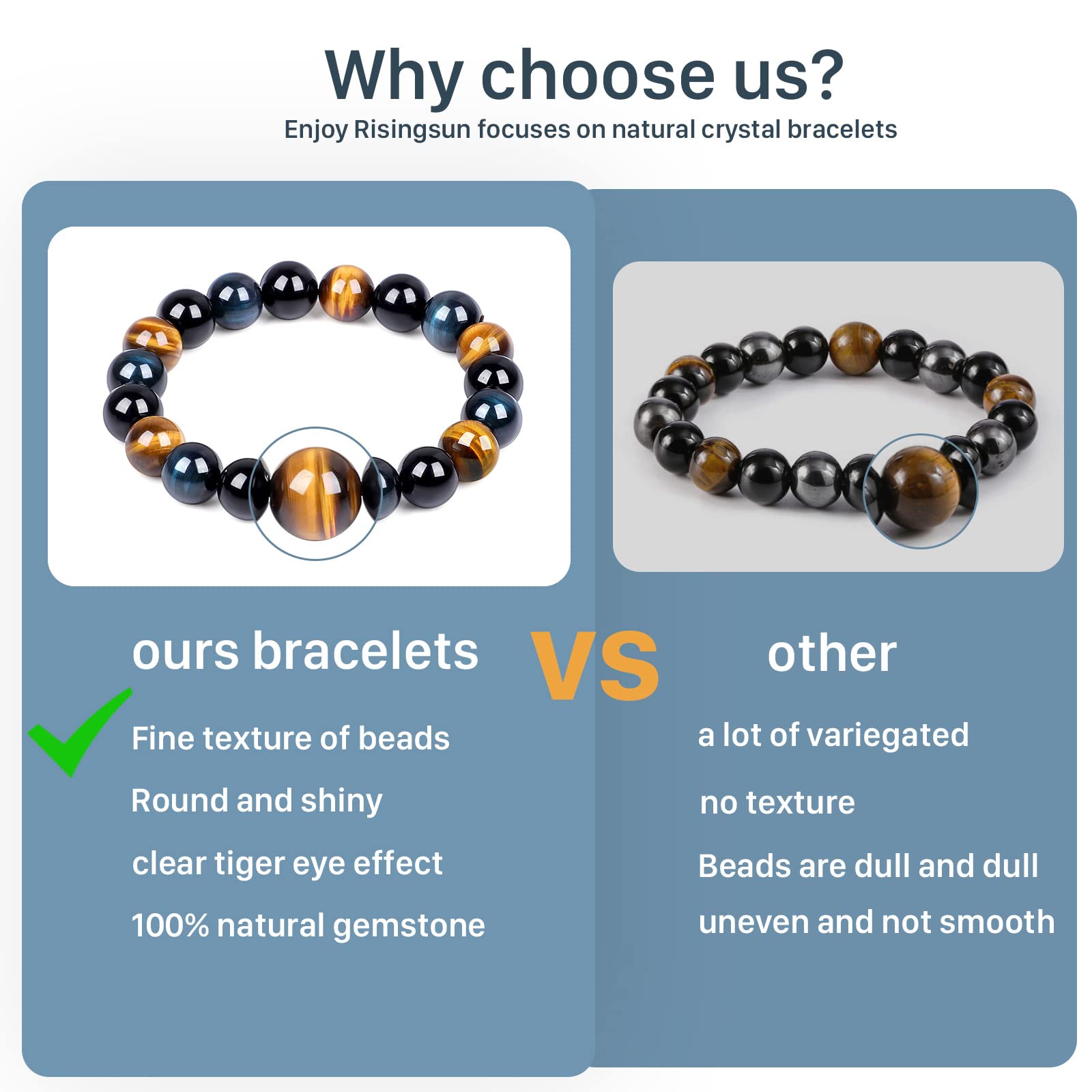 Protection Bracelet-Natural Black Obsidian bracelet for men women- Anti anxiety,Bring Good luck &Happiness Bracelet- Handmade Healing Crystal Bracelets