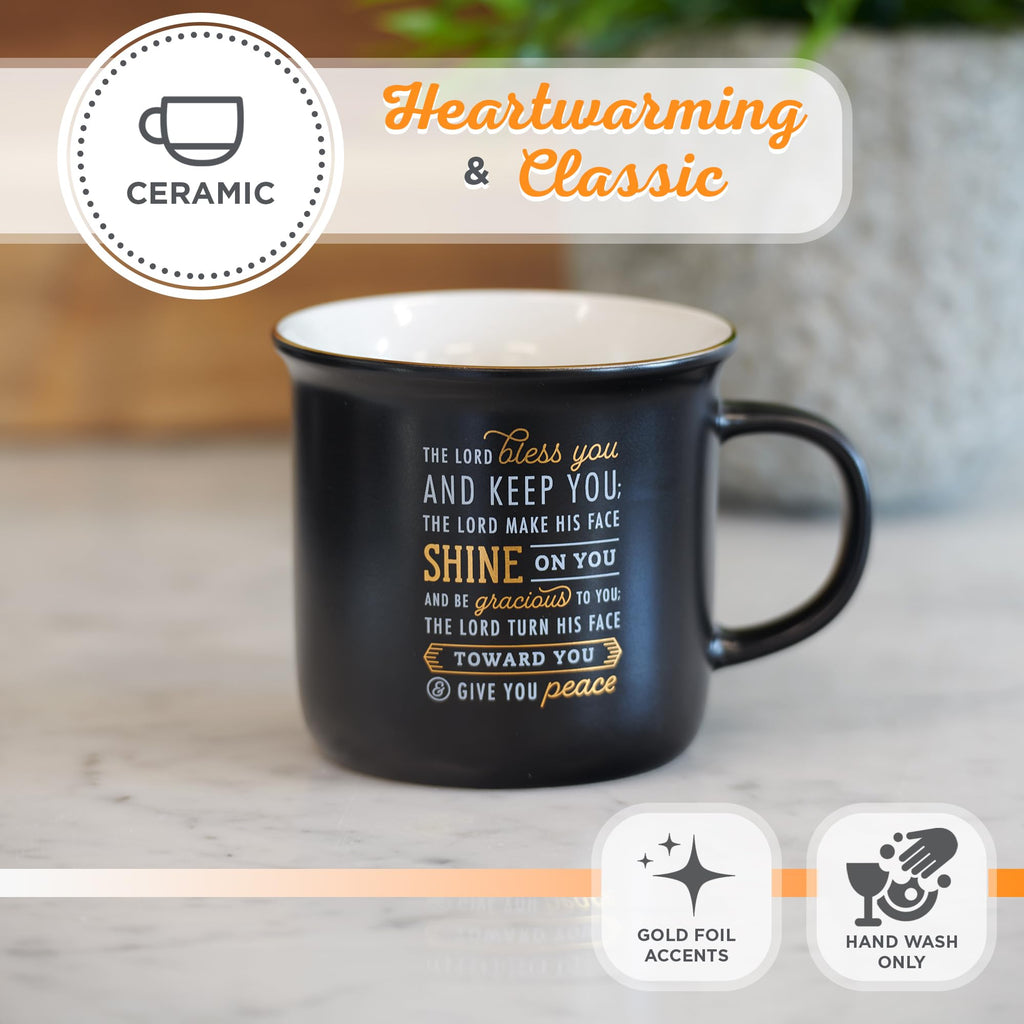 Christian Art Gifts Lavender Camp Style Ceramic Coffee Mug – 13 oz. Microwave & Dishwasher Safe Inspirational Scripture Coffee & Tea Mug for Women with Bible Verse: Let Your Light Shine – Matthew 5:16