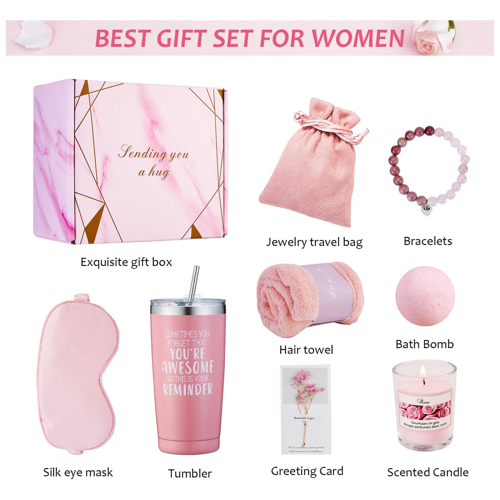 Birthday Gifts for Women, Mothers Day Gifts for Mom from Daughter, Unique Spa Gifts Basket Box for Women Best Friend Sister, Self Care Gifts for Women