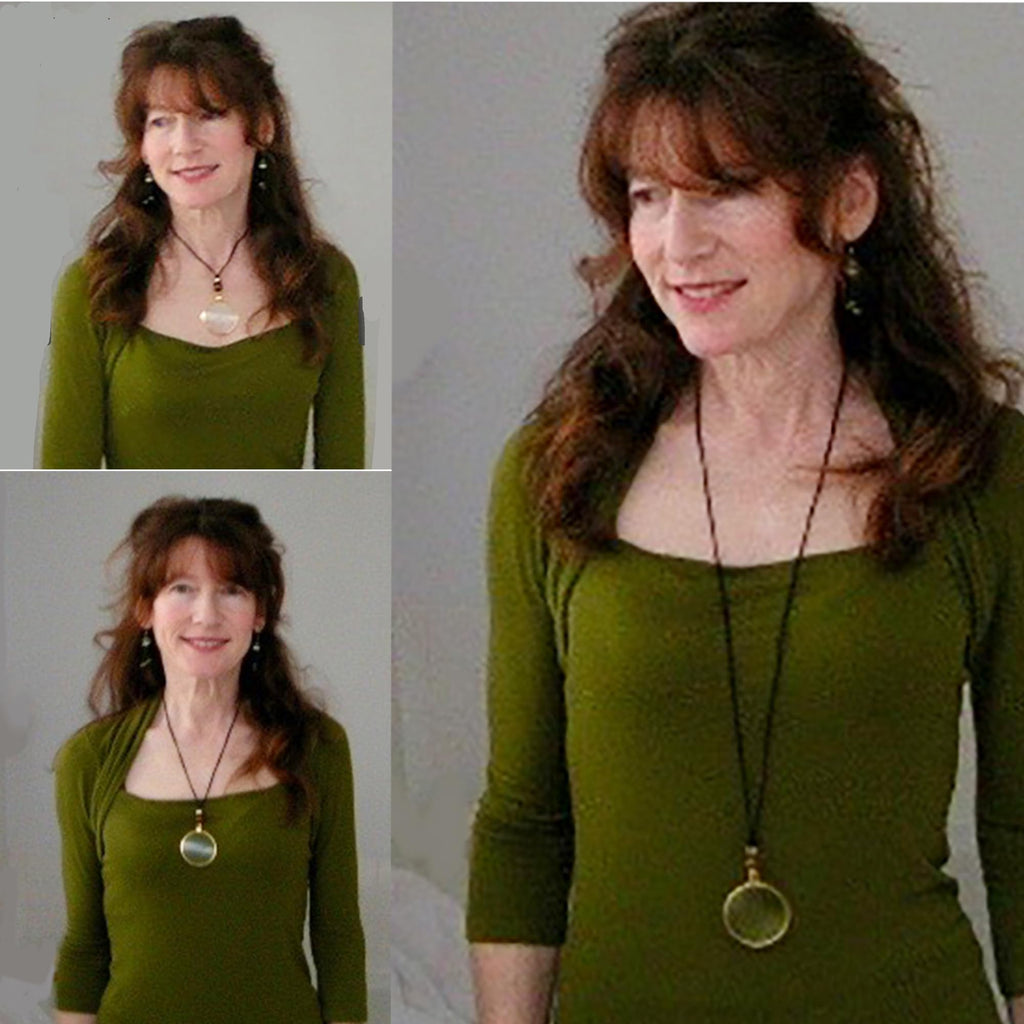 by Wendra Magnifying Necklace with Natural Crystal to Increase Vision & Energy. Handmade