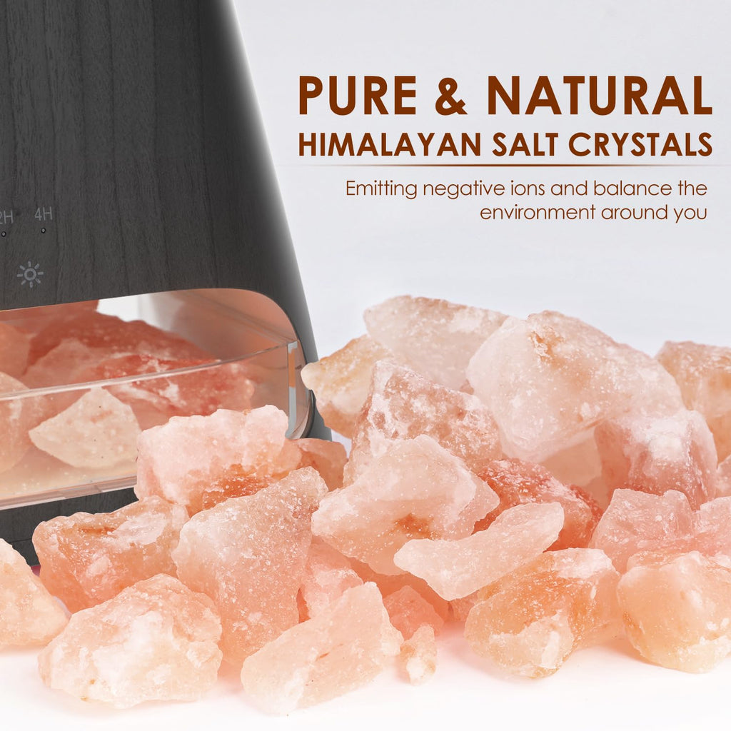 SALKING 2-in-1 Himalayan Salt Lamp & Ultrasonic Essential Oil Diffuser, Aromatherapy Diffuser Cool Mist Humidifier, Salt Therapy Lamp, 100% Pure Himalayan Salt, Ambient Glow, 150ml (Hot Pink)