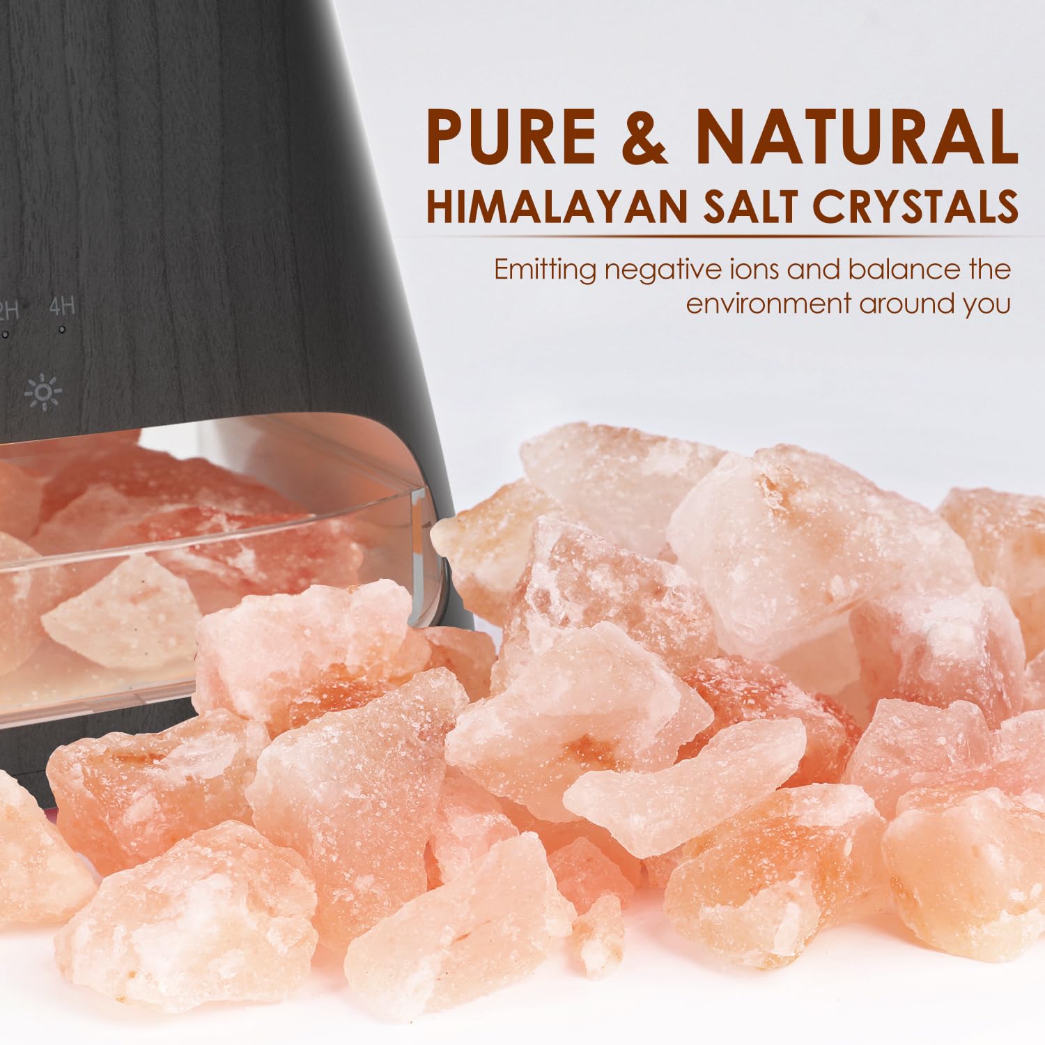 SALKING 2-in-1 Himalayan Salt Lamp & Ultrasonic Essential Oil Diffuser, Aromatherapy Diffuser Cool Mist Humidifier, Salt Therapy Lamp, 100% Pure Himalayan Salt, Ambient Glow, 150ml (Hot Pink)