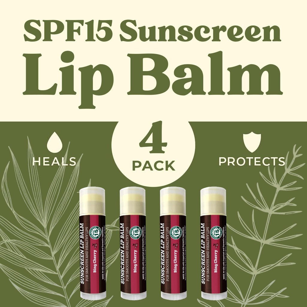 Earth's Daughter USDA Organic Lip Balm 6-Pack - Fruit Flavors, Beeswax, Coconut Oil, Vitamin E - Best Lip Repair Chapstick for Dry Cracked Lips - Moisturizing Lip Care