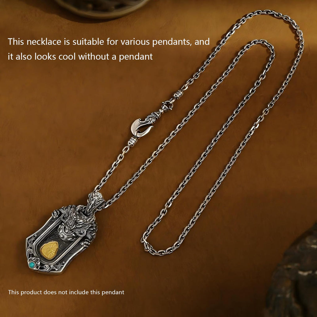 Italian Sterling Silver S925 Retro Chain Necklace for Men, Vintage Style Jewelry Gift