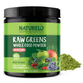 NATURELO Raw Greens Superfood Powder - Unsweetened - Boost Energy, Detox, Enhance Health - Organic Spirulina - Wheat Grass - Whole Food Nutrition from Fruits & Vegetables - 240 Grams