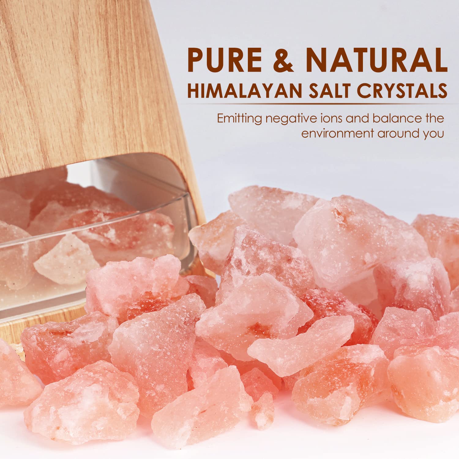SALKING 2-in-1 Himalayan Salt Lamp & Ultrasonic Essential Oil Diffuser, Aromatherapy Diffuser Cool Mist Humidifier, Salt Therapy Lamp, 100% Pure Himalayan Salt, Ambient Glow, 150ml (Hot Pink)