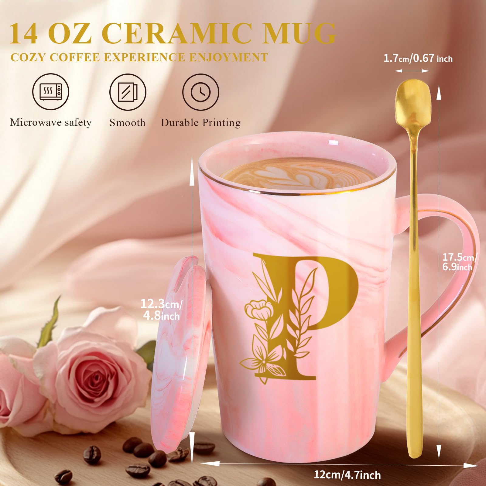 Personalized Ceramic Coffee Mug with Lid Cup Happy Birthday Gifts for Adult Men Women Who Have Everything Want Nothing Dad Mom Guys People Couples Parents Cool Funny Unique Present Special Christmas,G