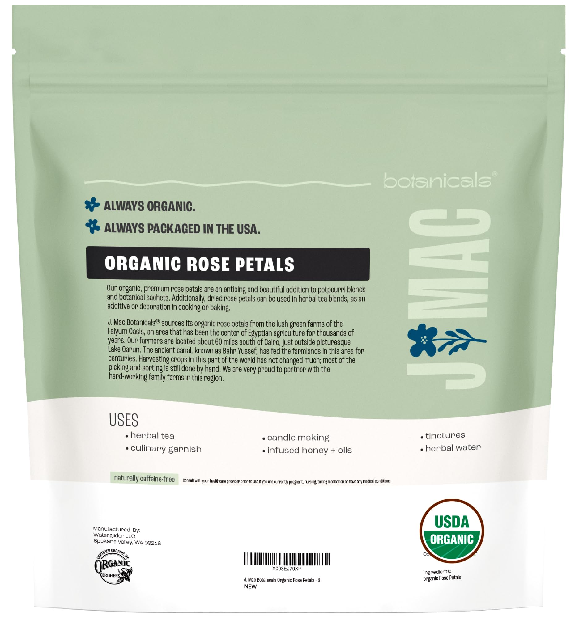 J Mac Botanicals, Organic Dandelion Leaves (4 oz bag) USDA Certified Organic Dandelion leaf tea, te diente de leon organico, Packaged in the USA, Cut and Sifted, No Caffeine