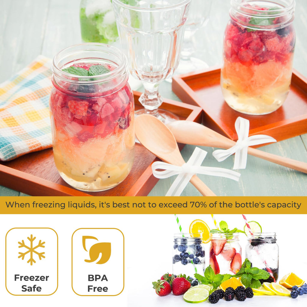 CycleMore 20 Pcs 12oz Glass Mason Jars With Silver Separable Lids, 350ml Round Canning Jars for Honey, Jam, Herb, Wedding Favor, Kitchen Storage Wide Mouth Bottles for Crafts, Meal Prep