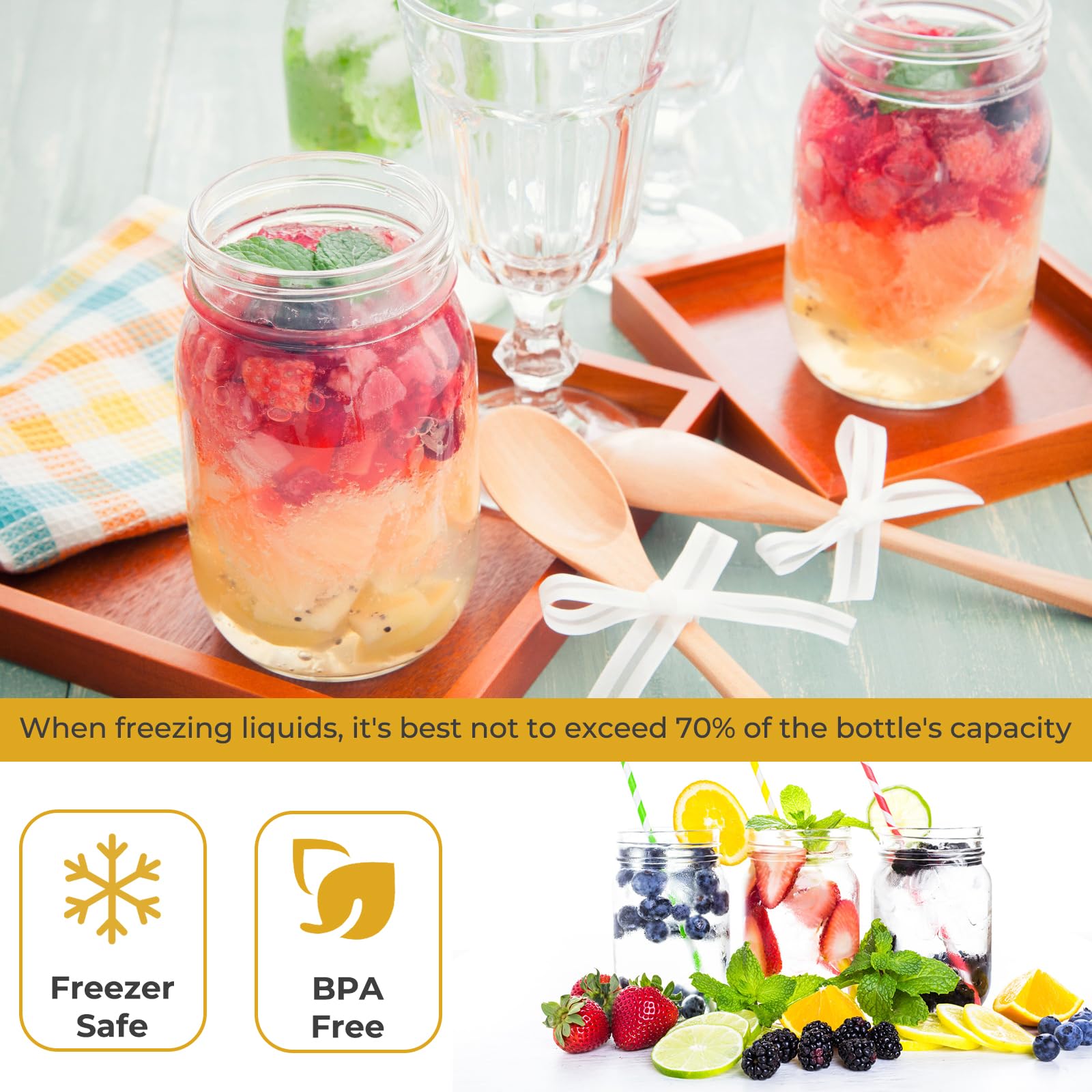 CycleMore 20 Pcs 12oz Glass Mason Jars With Silver Separable Lids, 350ml Round Canning Jars for Honey, Jam, Herb, Wedding Favor, Kitchen Storage Wide Mouth Bottles for Crafts, Meal Prep