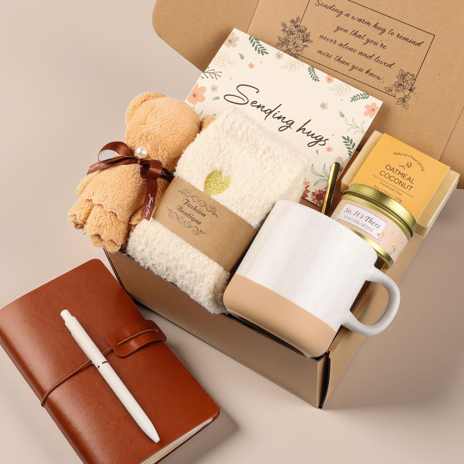 Elegant Birthday Gifts for Women, Black Bow Unique Birthday Relaxing Gifts Box with Scented Candles, Greeting Card & Home-Spa Relaxation, Birthdays Presents for Her, Best Friend, Sister, Wife