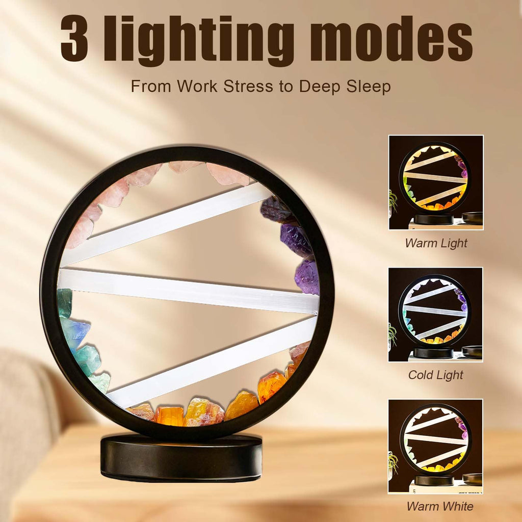 Runyangshi Amethyst Night Lamp 8.6" Natural Healing Crystal Bedside Lamp USB Port 3 Colours Dimming Mode Bedroom Lamp Suitable Night Light for Living Room Bedroom Office Home Decor Ideal Gift